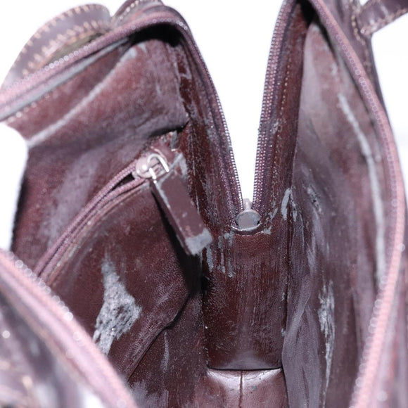 GUCCI Shoulder Bag Patent leather Dark Brown 002 1007 Auth sw1317