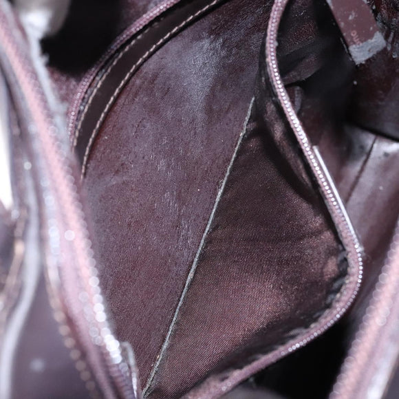 GUCCI Shoulder Bag Patent leather Dark Brown 002 1007 Auth sw1317