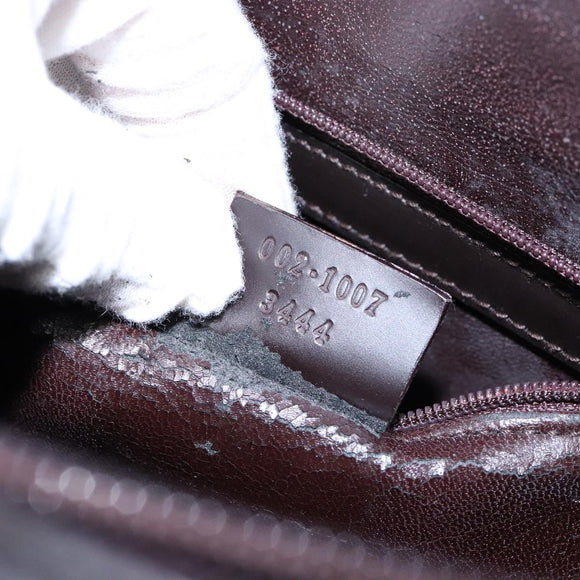 GUCCI Shoulder Bag Patent leather Dark Brown 002 1007 Auth sw1317