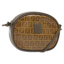 FENDI Zucchino Canvas Shoulder Bag PVC Brown Auth sw1321-1
