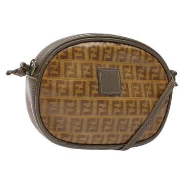 FENDI Zucchino Canvas Shoulder Bag PVC Brown Auth sw1321