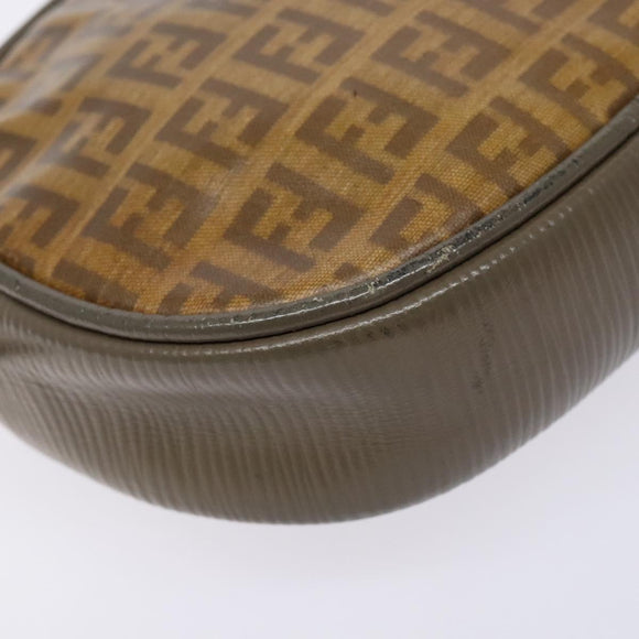 FENDI Zucchino Canvas Shoulder Bag PVC Brown Auth sw1321