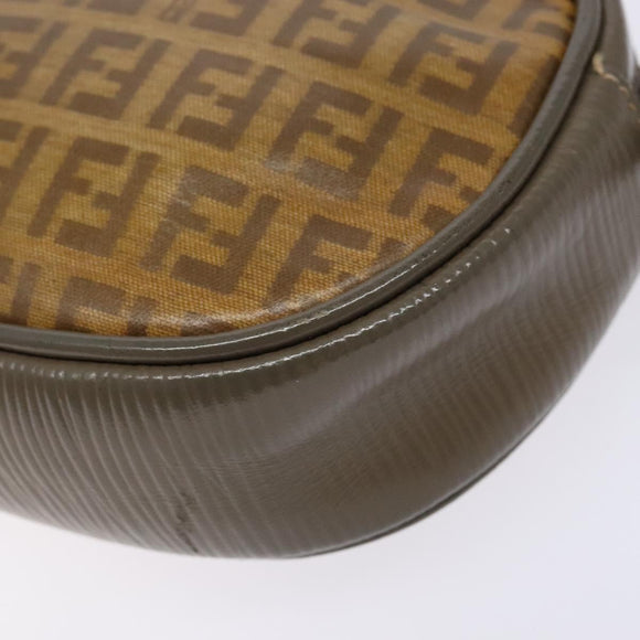 FENDI Zucchino Canvas Shoulder Bag PVC Brown Auth sw1321