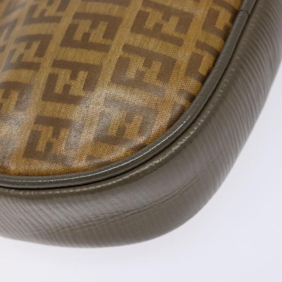FENDI Zucchino Canvas Shoulder Bag PVC Brown Auth sw1321