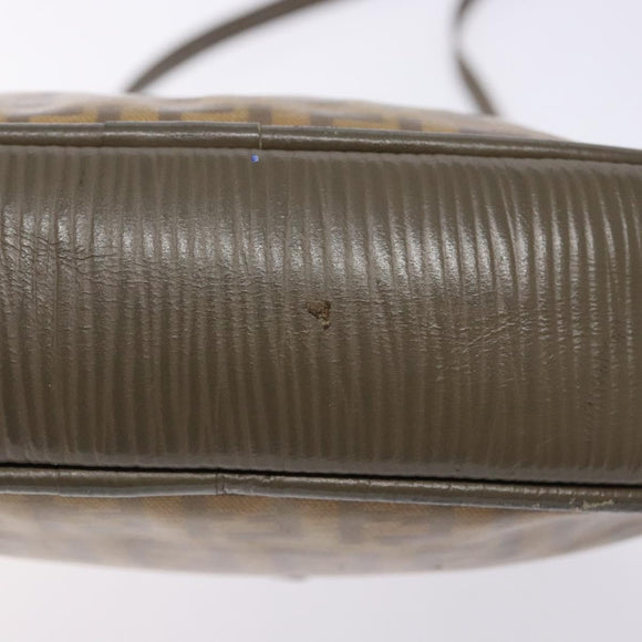 FENDI Zucchino Canvas Shoulder Bag PVC Brown Auth sw1321