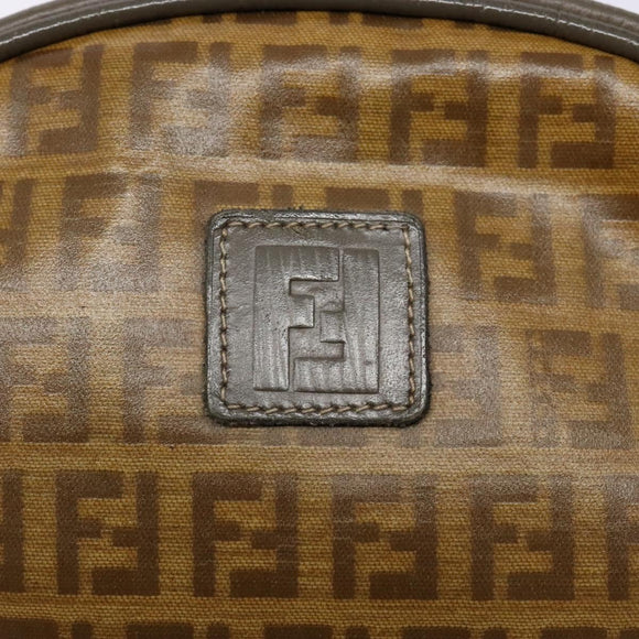 FENDI Zucchino Canvas Shoulder Bag PVC Brown Auth sw1321