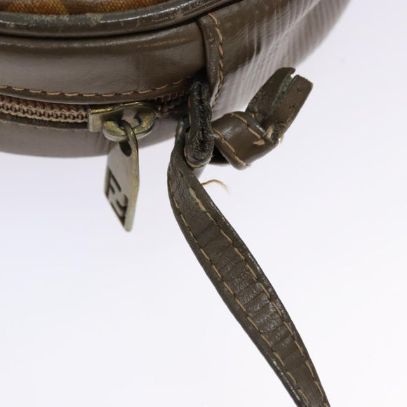 FENDI Zucchino Canvas Shoulder Bag PVC Brown Auth sw1321