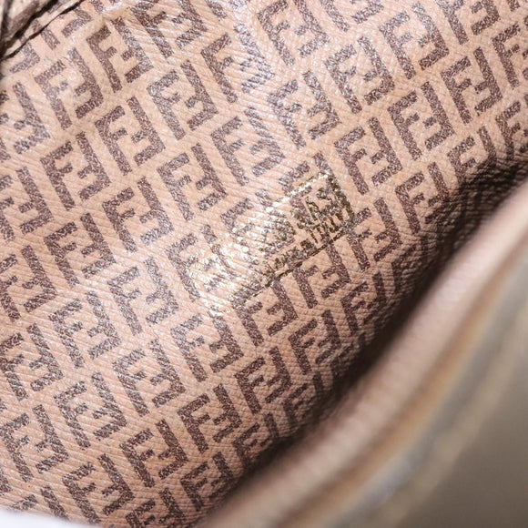 FENDI Zucchino Canvas Shoulder Bag PVC Brown Auth sw1321