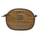 FENDI Zucchino Canvas Shoulder Bag PVC Brown Auth sw1321-2