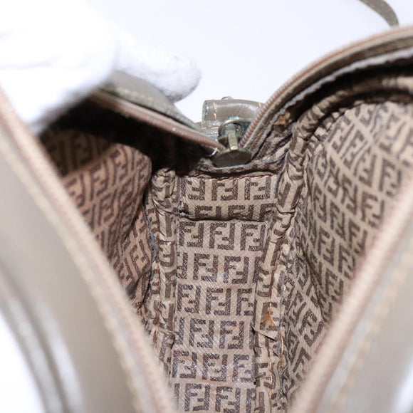 FENDI Zucchino Canvas Shoulder Bag PVC Brown Auth sw1321