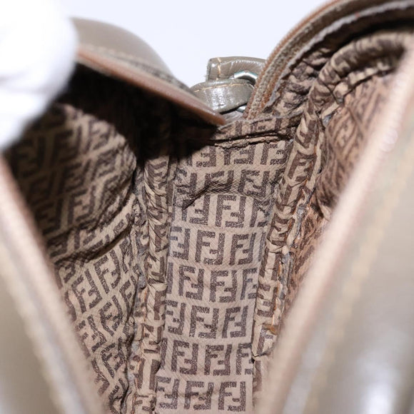 FENDI Zucchino Canvas Shoulder Bag PVC Brown Auth sw1321