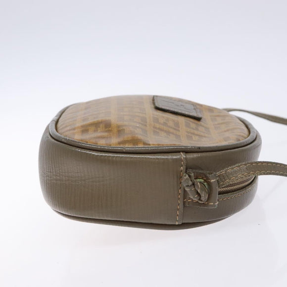 FENDI Zucchino Canvas Shoulder Bag PVC Brown Auth sw1321