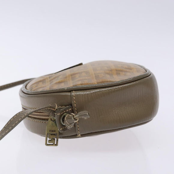 FENDI Zucchino Canvas Shoulder Bag PVC Brown Auth sw1321