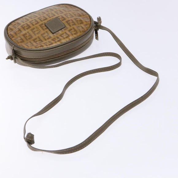 FENDI Zucchino Canvas Shoulder Bag PVC Brown Auth sw1321