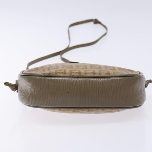 FENDI Zucchino Canvas Shoulder Bag PVC Brown Auth sw1321