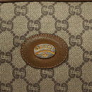 GUCCI GG Plus Supreme Clutch Bag PVC Beige Gold Auth sw1322-14