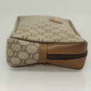 GUCCI GG Plus Supreme Clutch Bag PVC Beige Gold Auth sw1322-4