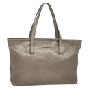 GUCCI GG Implementation Tote Bag PVC Beige Silver 211137 Auth sw1323-1