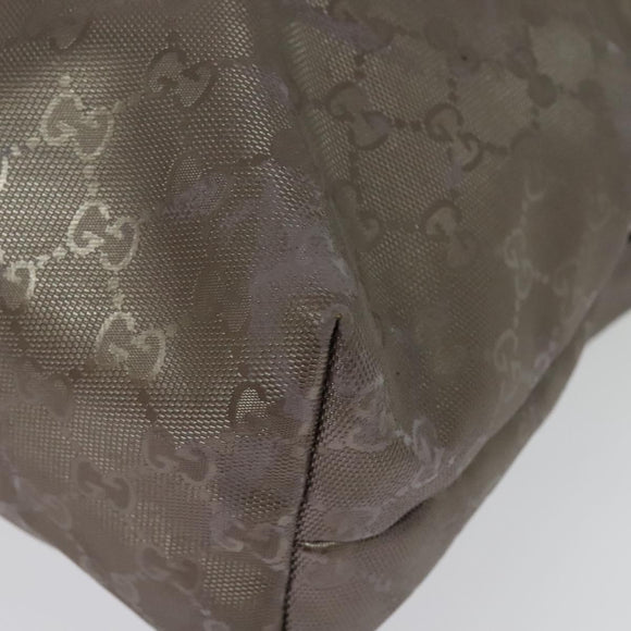 GUCCI GG Implementation Tote Bag PVC Beige Silver 211137 Auth sw1323