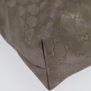 GUCCI GG Implementation Tote Bag PVC Beige Silver 211137 Auth sw1323-16