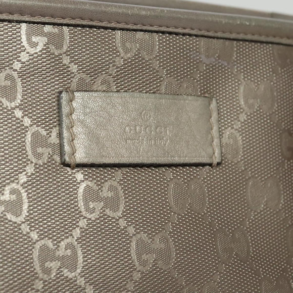 GUCCI GG Implementation Tote Bag PVC Beige Silver 211137 Auth sw1323