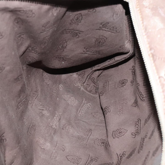 GUCCI GG Implementation Tote Bag PVC Beige Silver 211137 Auth sw1323