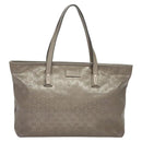 GUCCI GG Implementation Tote Bag PVC Beige Silver 211137 Auth sw1323-13