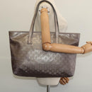 GUCCI GG Implementation Tote Bag PVC Beige Silver 211137 Auth sw1323-21
