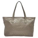 GUCCI GG Implementation Tote Bag PVC Beige Silver 211137 Auth sw1323-2