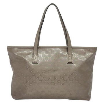 GUCCI GG Implementation Tote Bag PVC Beige Silver 211137 Auth sw1323 - 0