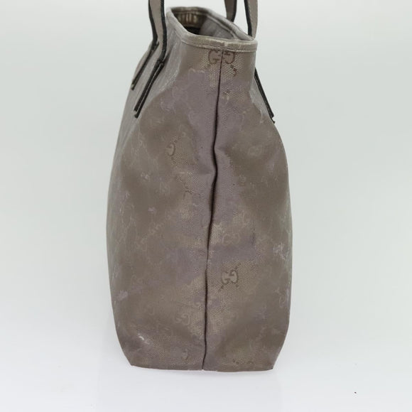 GUCCI GG Implementation Tote Bag PVC Beige Silver 211137 Auth sw1323