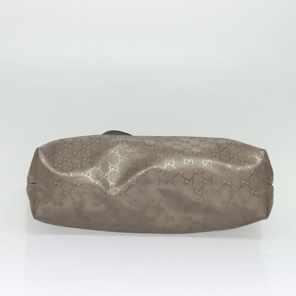 GUCCI GG Implementation Tote Bag PVC Beige Silver 211137 Auth sw1323