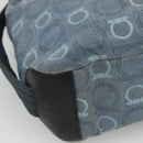 Salvatore Ferragamo Shoulder Bag Canvas Blue Gold Auth sw1326-13