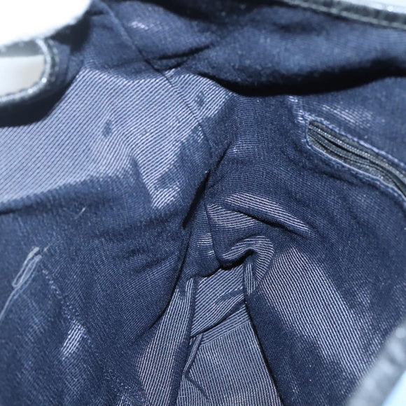 Salvatore Ferragamo Shoulder Bag Canvas Blue Gold Auth sw1326