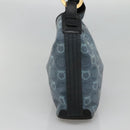 Salvatore Ferragamo Shoulder Bag Canvas Blue Gold Auth sw1326-4