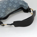 Salvatore Ferragamo Shoulder Bag Canvas Blue Gold Auth sw1326-7