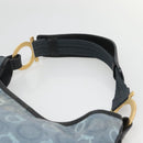 Salvatore Ferragamo Shoulder Bag Canvas Blue Gold Auth sw1326-8
