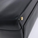 Salvatore Ferragamo Shoulder Bag Leather Navy Gold Auth sw1328-13