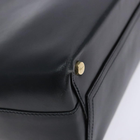 Salvatore Ferragamo Shoulder Bag Leather Navy Gold Auth sw1328