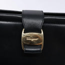 Salvatore Ferragamo Shoulder Bag Leather Navy Gold Auth sw1328-14