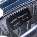Salvatore Ferragamo Shoulder Bag Leather Navy Gold Auth sw1328-16