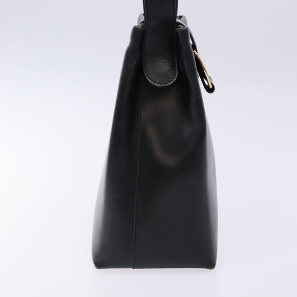 Salvatore Ferragamo Shoulder Bag Leather Navy Gold Auth sw1328