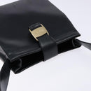 Salvatore Ferragamo Shoulder Bag Leather Navy Gold Auth sw1328-6