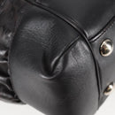 GUCCI Shoulder Bag Leather Black Silver 257290 Auth sw1329-12