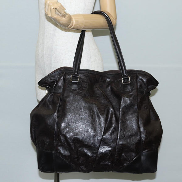 GUCCI Shoulder Bag Leather Black Silver 257290 Auth sw1329A