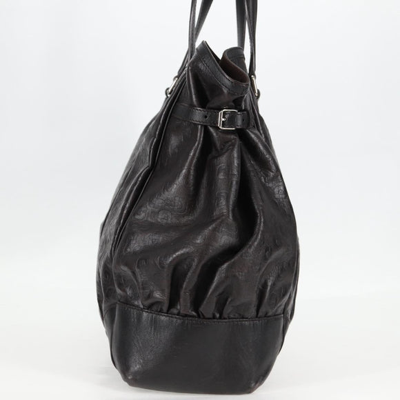 GUCCI Shoulder Bag Leather Black Silver 257290 Auth sw1329A