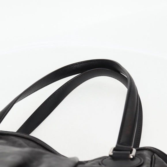 GUCCI Shoulder Bag Leather Black Silver 257290 Auth sw1329A