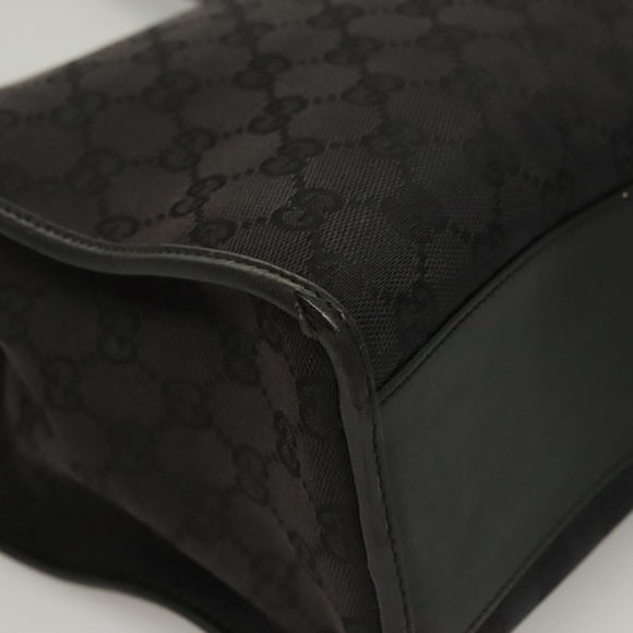 GUCCI GG Canvas Jackie Tote Bag Black Silver 002 1074 2123 Auth sw1339