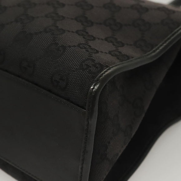 GUCCI GG Canvas Jackie Tote Bag Black Silver 002 1074 2123 Auth sw1339