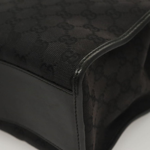 GUCCI GG Canvas Jackie Tote Bag Black Silver 002 1074 2123 Auth sw1339